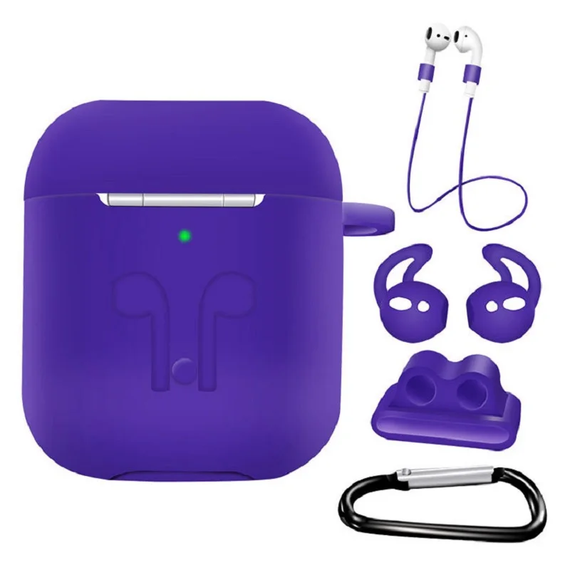5 in 1 Silicone Case for Airpods Air Pods 2 Shockproof Earphone Cover Waterproof Iphone Accessories | Электроника