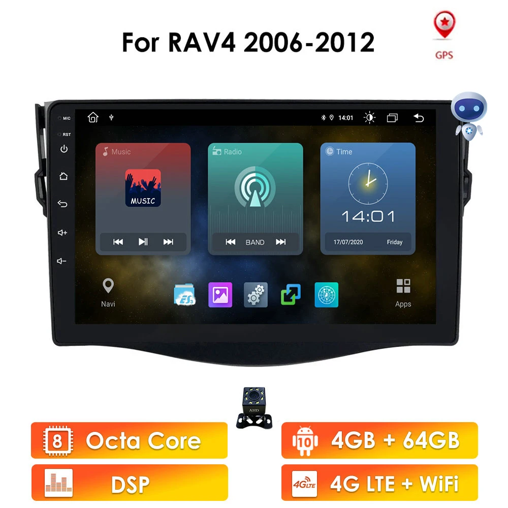 Автомобильный радиоприемник Ossuret 10 1 дюйма Android GPS-навигация для Toyota RAV4 2013 2014 2015 2016