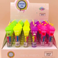36 pcslot mini fruit drink 4 colors ballpoint pen cute ball pens school office writing supplies stationery gift