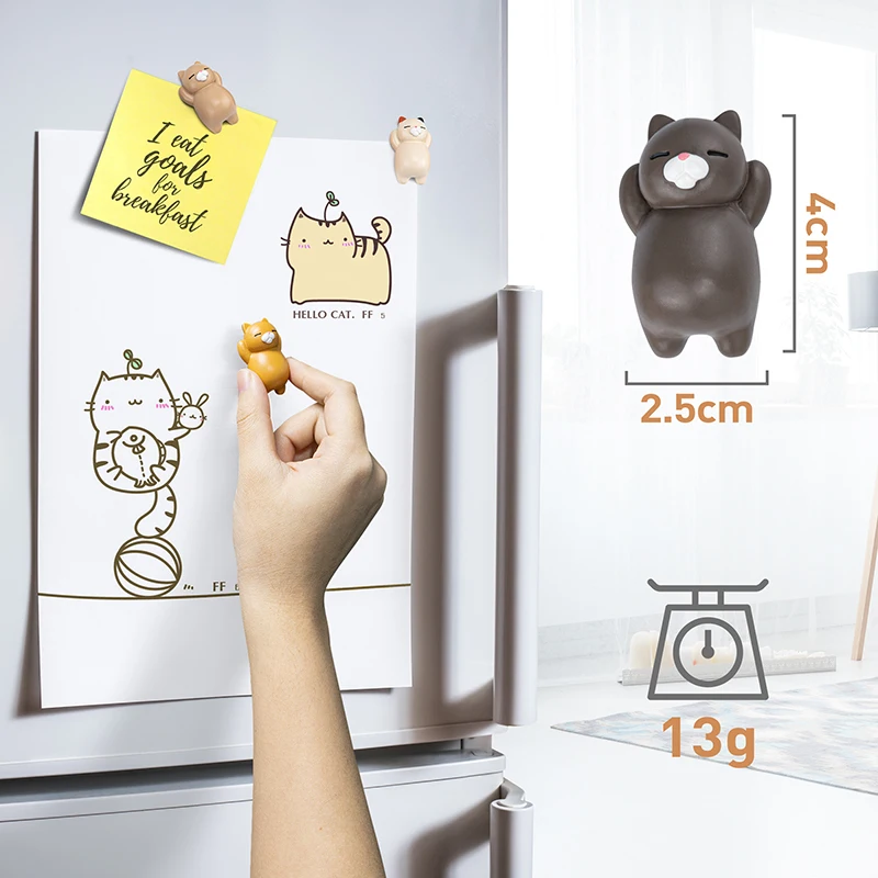 8 pack fun cat refrigerator magnets kitchen decor fridge cat ornament cute office magnet for whiteboard cabinets photo decore free global shipping