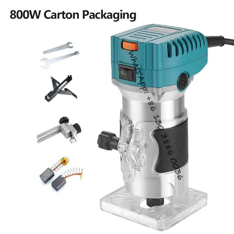 800W Woodworking Slotting Trimming Machine Handheld Electric Wood Trimmer for Furniture Processing