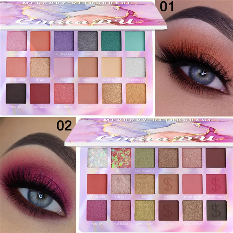 

18 Colors Eyeshadow Palette Colorful Waterproof Eyeshadow Makeup Pallete Female Glitter Long Lasting Eye Cosmetics