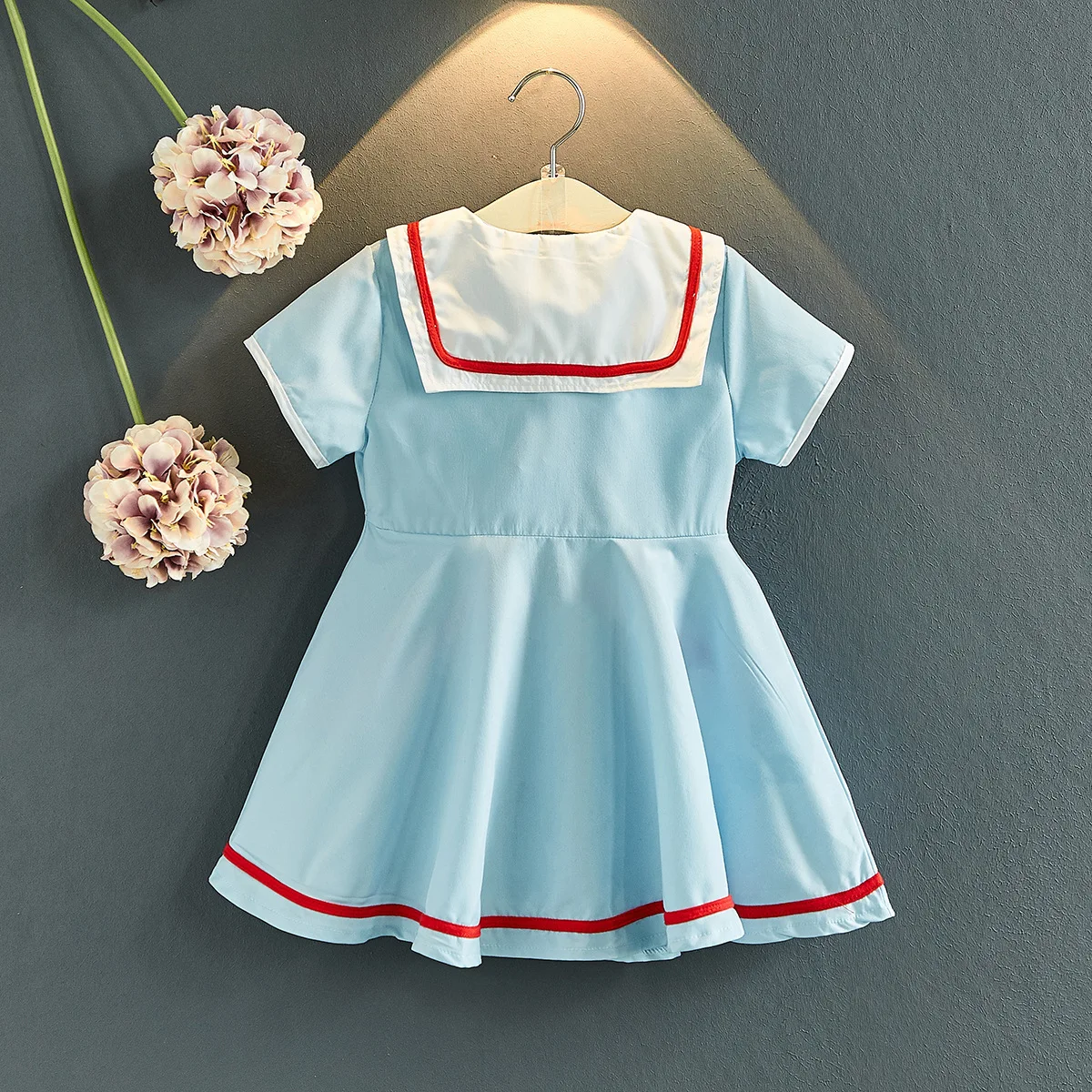 Темно-синие платья для девочек детское платье летняя одежда в Корейском стиле