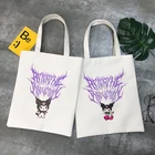Сумка для покупок в стиле Харадзюку Y2K Melody, индивидуальные тканевые дорожные сумки, дизайнерские сумки, бесплатная доставка, белые холщовые сумки для покупок