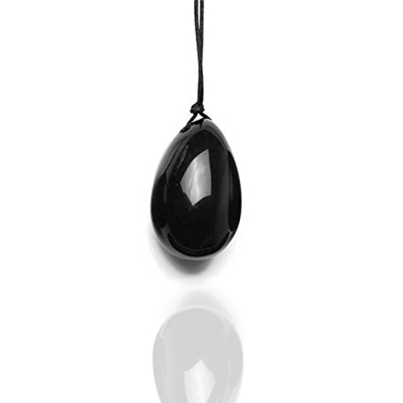 Obsidian Yoni массаж яичек Stone Stick с веревкой женские тренировочные яйца для мышц