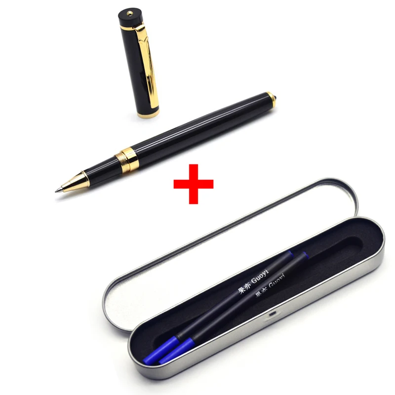 Black gift-Blue ink CCCAGYA D08 Отель Шариковая ручка для бизнеса офисные и школьные принадлежности 0,5 мм гелевая ручка, карандаши и принадлежности для письма подарочная ручка - Цвет: Black gift-Blue ink
