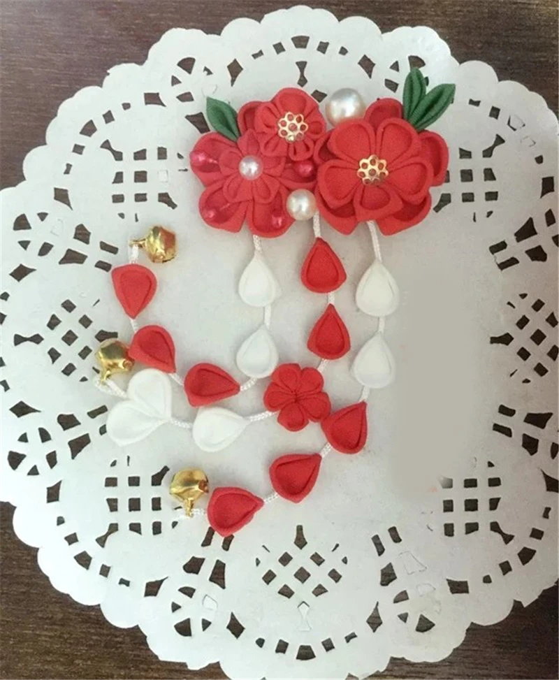 Ручная работа японский стиль Сакура кисточка заколка для волос кольцо кимоно