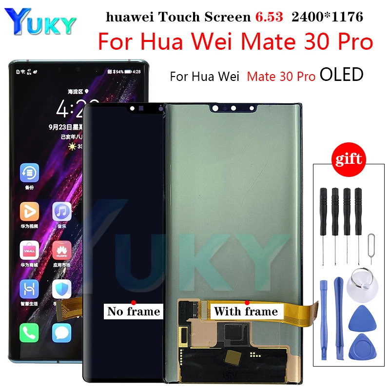 

100% Tested For Huawei Mate 30 Pro LCD Display Touch Screen Digitizer Assembly Replacement For LIO-L09 LIO-L29 LCD With frame