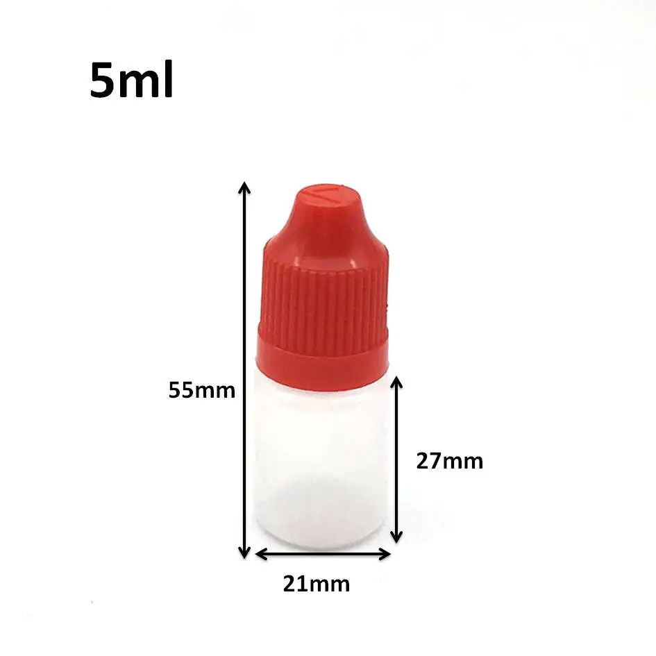 

500pcs/lot LDPE 5ml Plastic Dropper Bottle With Childproof Cap And Long Needle Tip For E Liquid Empty Vial