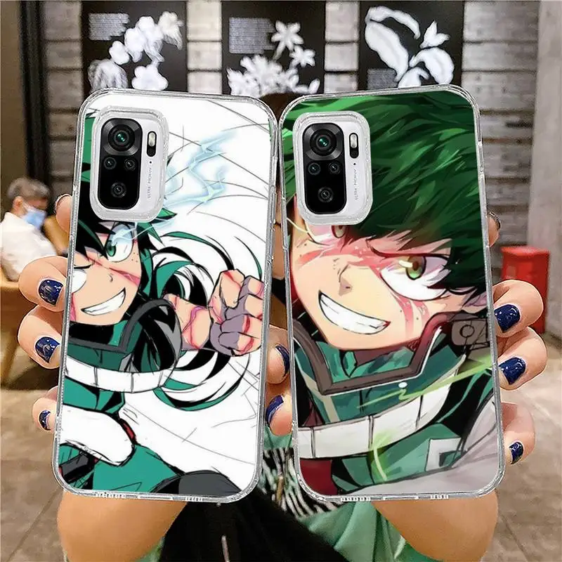 

My Hero Deku Bakugou Boku Phone Case for xiaomi 11 redmi note 10 9 8 7 pro lite T A S 10T 9A 9S 8T pro 4G transparent funda