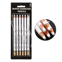 6pcsset art sketch white charcoal pencils 4mm lead core soft medium high light processing rendering artist drawing stationery