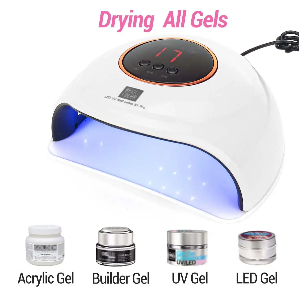 

UV LED Nail Dryer Lamp 30LED USB Charging LCD Display Intelligent Infrared Induction Nail Gel Drying Lamp Nail Art Tool