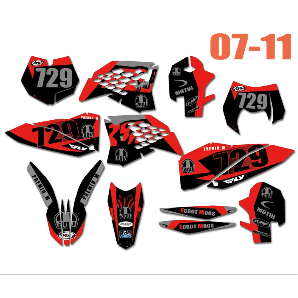 Бесплатные Индивидуальные графические Наклейки для KTM SX SXF 2007 2008 2009 2010 125 200 250-300 EXC