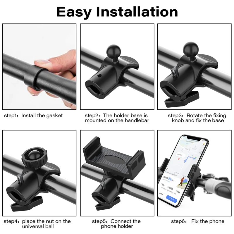 

XMXCZKJ Bicycle Accessories Motorcycle Bike Handlebar Mount Bracket Rotatable GPS Phone Holder For IPhone 8 11 X 12 Xiaomi 6 6X