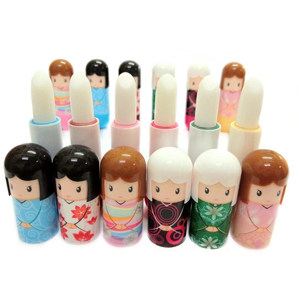 Милая японская кукла носить кимоно оболочки масло увлажняющее бальзам для губ