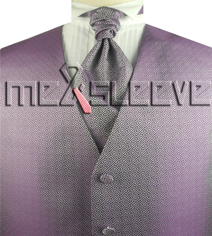 Модный свадебный мужской жилет в клетку - Цвет: purple