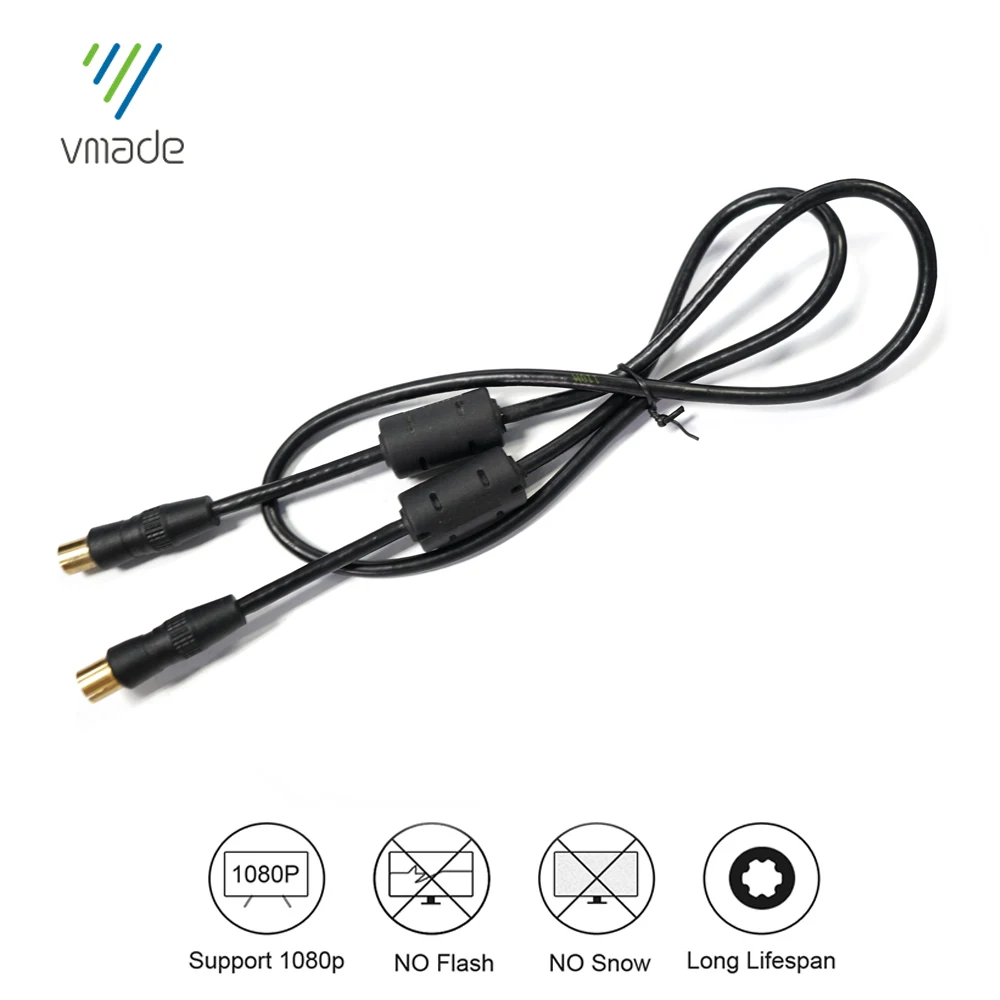 Новый 1 м черный телевизионный антенный кабель PAL для мужчин и женщин антенна Flylead