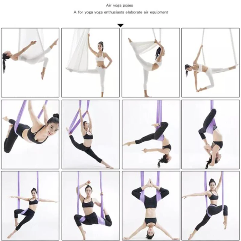 Полный комплект 6 ручек антигравитационный гамак для йоги тканевые летающие