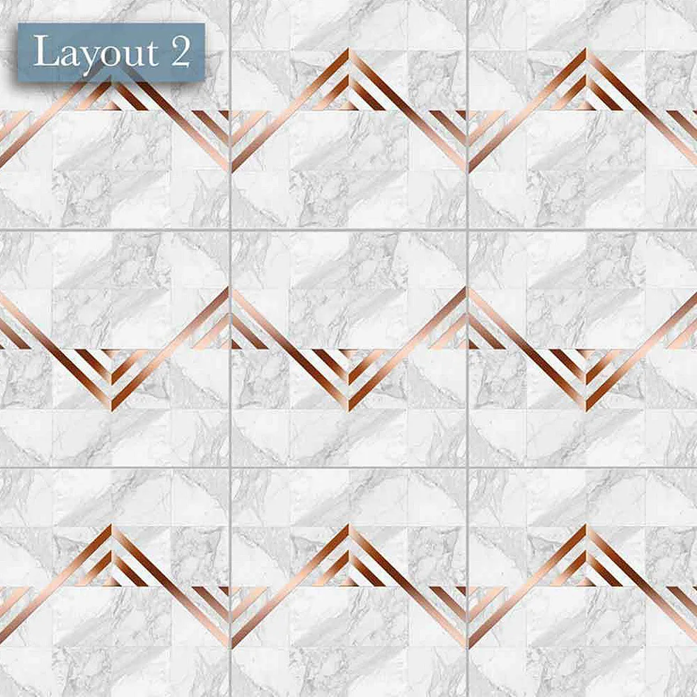 20*20 см геометрические металлические текстурные наклейки для плитки водостойкие