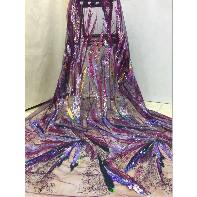 

Best Selling 2020 Sequins Mesh Lace Fabric French Tulle African Lace Fabric Sewing Bridal Clothing Lace Fabric 5 Yards