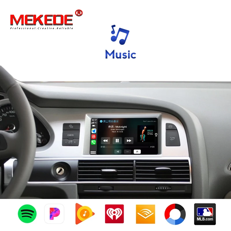 

MEKEDE Apple Wireless Carplay Android Auto for Audi A6 2009-2011 Decoder Box support Mirror Reverse Camera