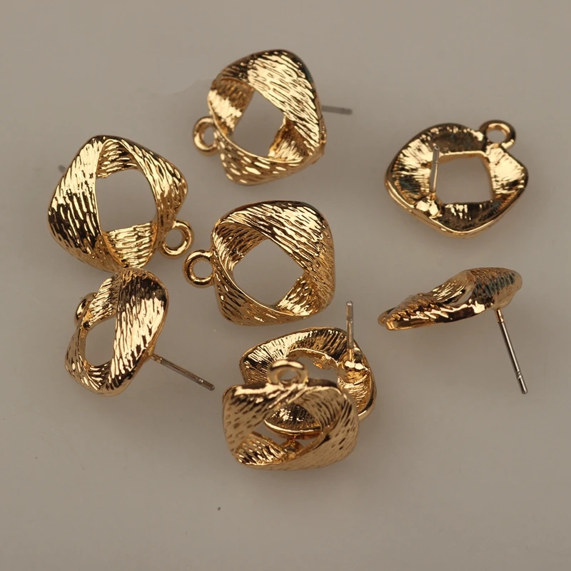 Металлический коннектор для сережек сделай сам из цинкового сплава с квадратным