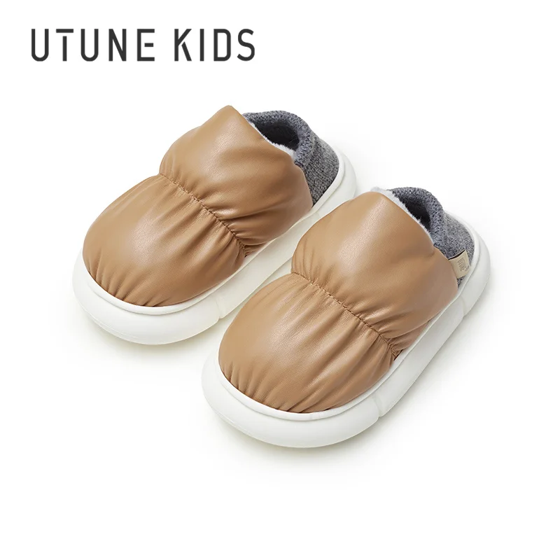 

UTUNE KIDS Toast Children's Winter Shoes Leisure Warm Plush Insole shoes Waterproof PU Surface Anti-slip Outdoor Kids Shoe Brown