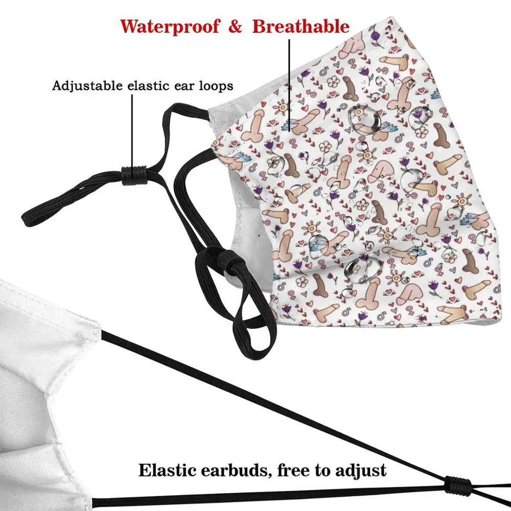 Моющаяся маска для пениса с рисунком и фильтром рта от пыли пенис взрослых