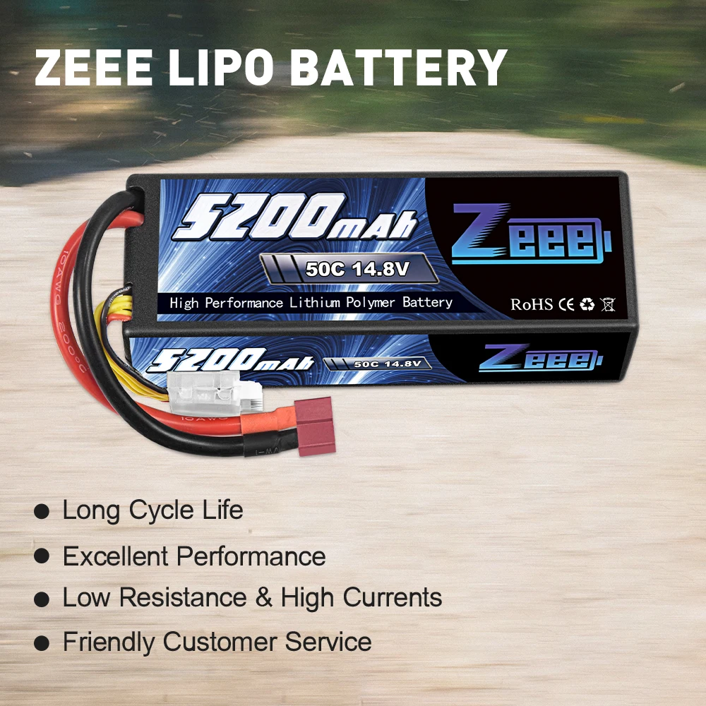 Аккумулятор Lipo Zeee 5200 мАч 14 8 в 50C для радиоуправляемой машины жесткий аккумулятор