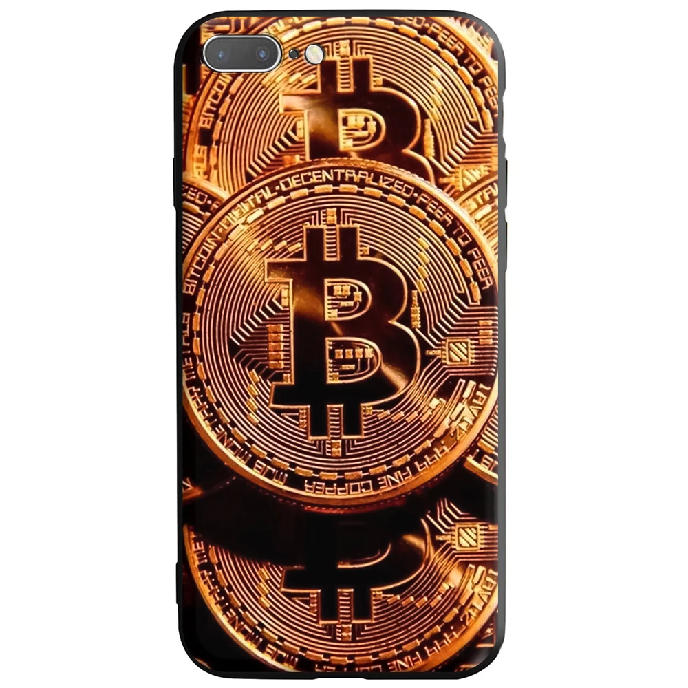 BTC Биткоин силиконовый чехол для Apple iPhone 12 11 Pro XS X XR Max 8 7 6S 6 Plus SE 5S|Бамперы| |
