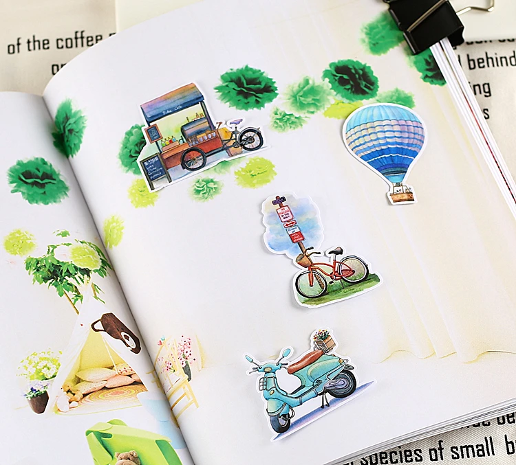 20Pcs/Set Vintage City Bus Car Motorcycle Sticker DIY Craft Scrapbooking Album Junk Journal Planner Decorative Stickers | Канцтовары для