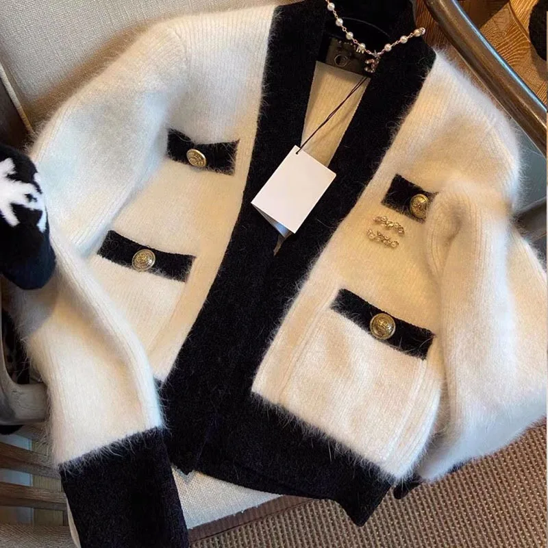 

2021 new fashion women's clothing Full Single Breasted V-Neck cardigan women cardigans