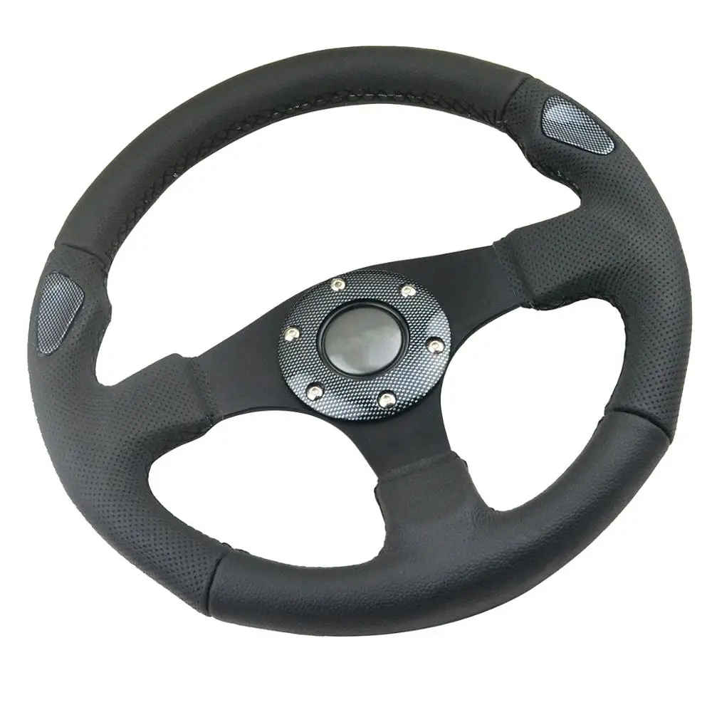 320 мм гоночное рулевое колесо кожаное иглое отверстие плоского типа для вождения