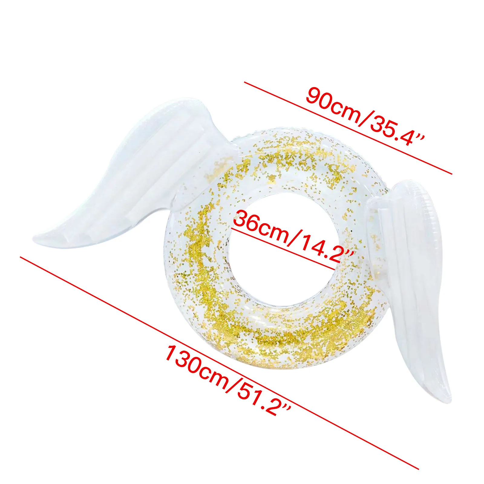 

2021 Summer Beach Swim Circle Float Fashionable Inflatable Toy Sequin Color Swimming Ring Adult Angel Swimming Ring