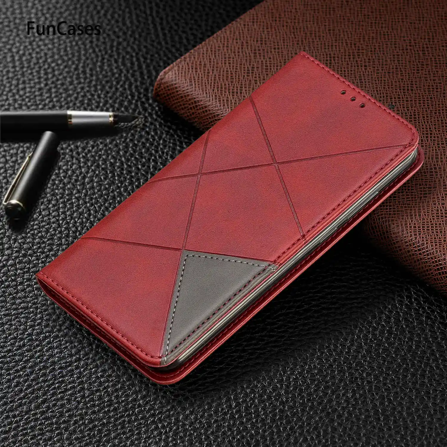 Простая из искусственной кожи флип бумажник чехол для estojo huawei Y6 2019 Funda Estuche СПС para