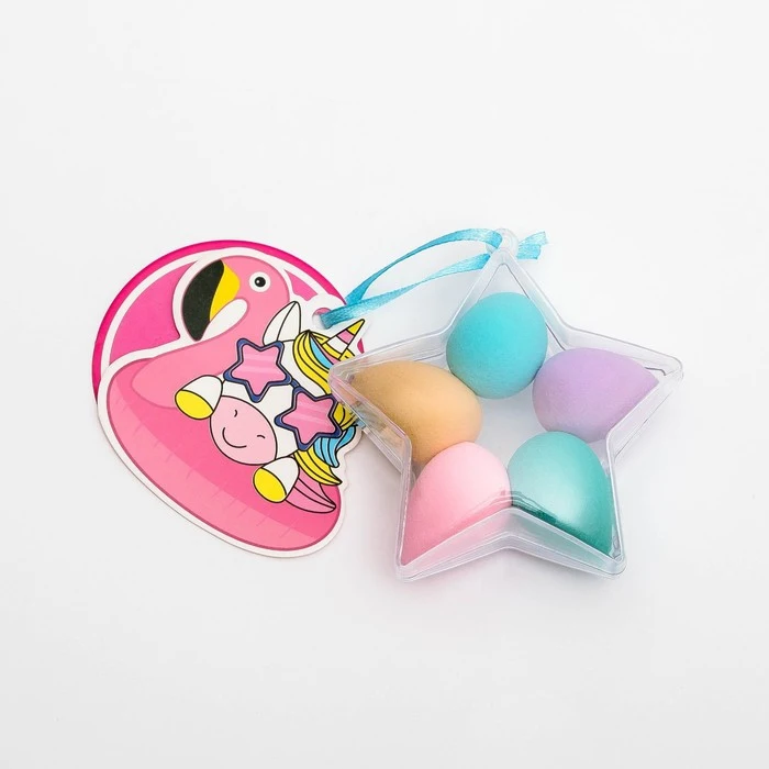 Набор спонжей для макияжа в звезде Единорожек 7 5 х 8 3 см 4684517|Ватные изделия снятия