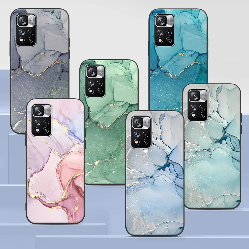 

Luxury Granite Marble Case for Xiaomi Redmi Note 9S 9 8 10 11 Pro 9C 9A 7 8T 7A 8A 6A 6 10S Black Soft Silicon Phone Cover Coque
