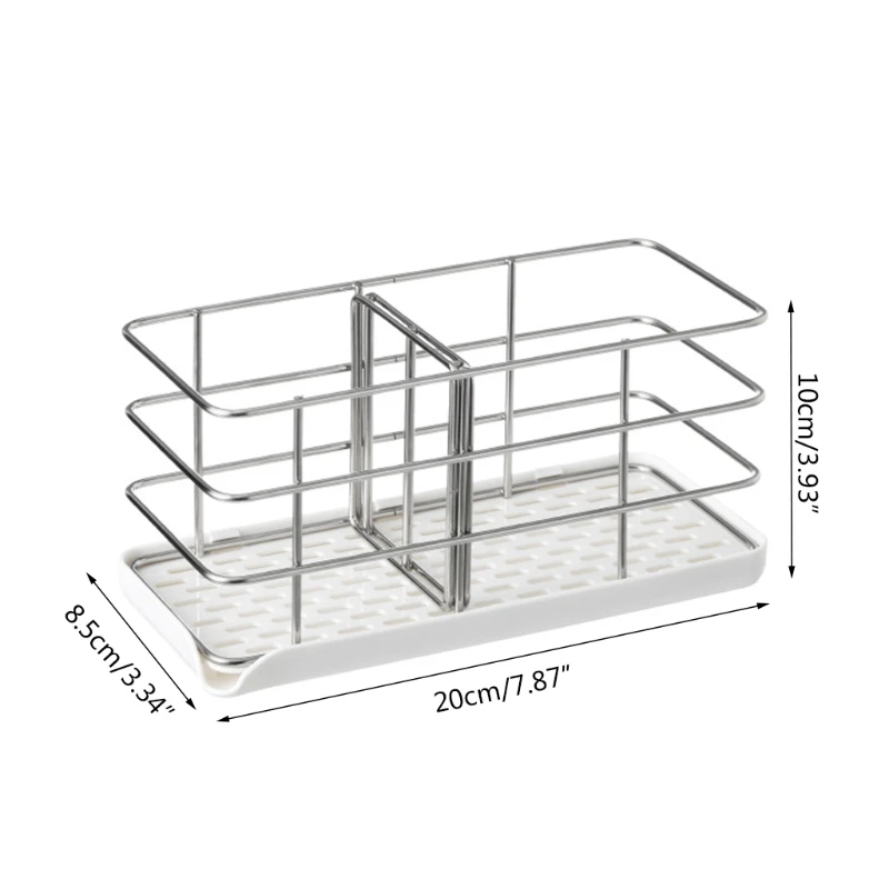 

Kitchen Sink Caddy Brush Sponge Holder Stainless Steel Organizer Drainer Rack