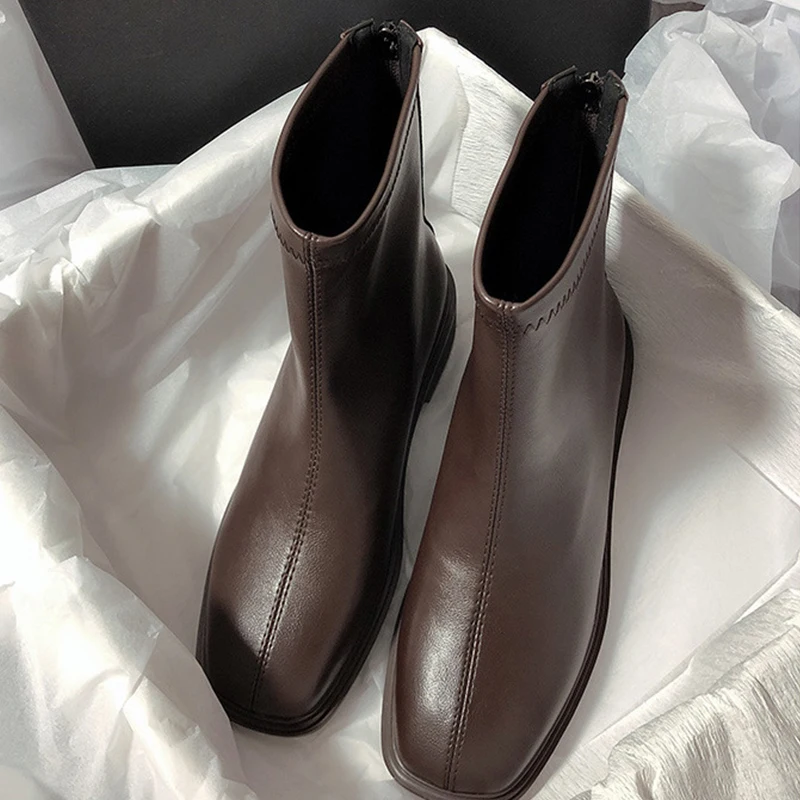 Soft Leather Flat Women's Martin Boots, Women's Plus Velvet Platform Ankle Boots, Winter Warm Cotton Shoes Plus Velvet Leisure