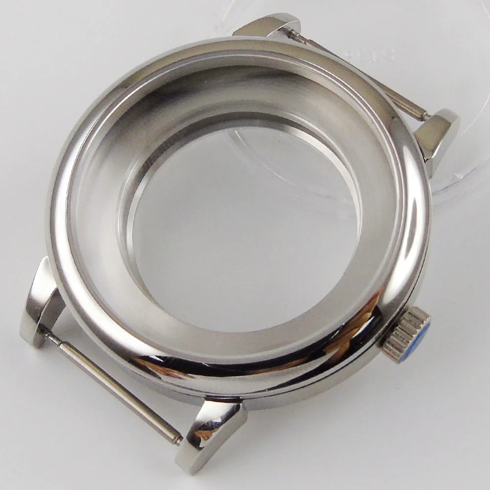 

Новинка 40 мм Высококачественный серебристый чехол из нержавеющей стали подходит для 2836 miyota 8215 мужской чехол для часов