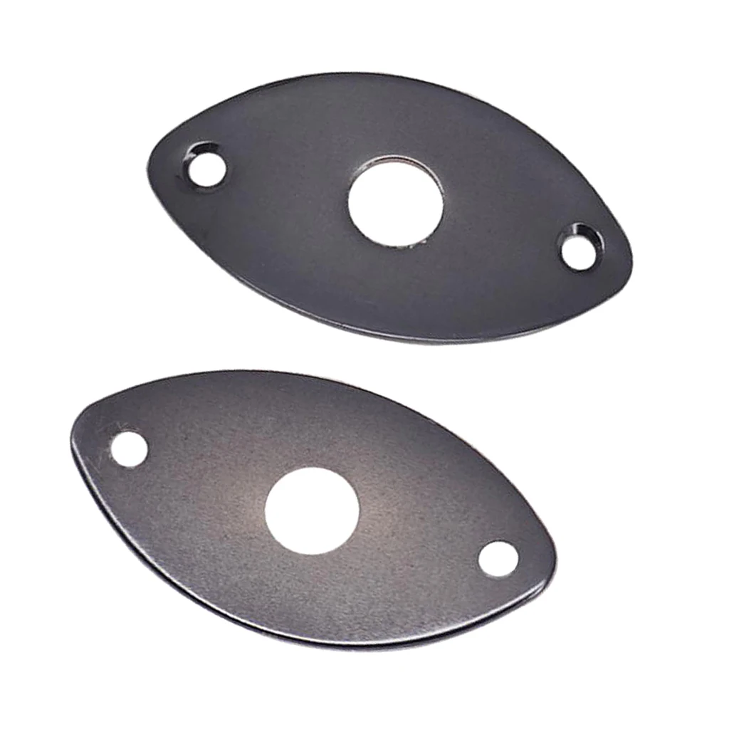 2 stücke metall oval curved buchse jack platte mit schrauben für e gitarre bass teile free global shipping