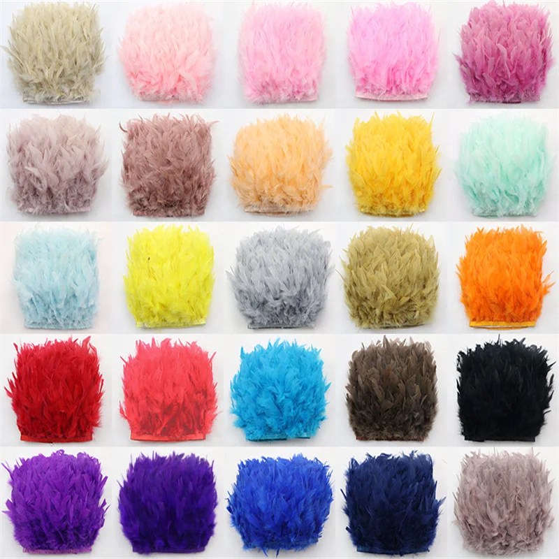 

2Meters Turkey Feather Trim 4-6Inch/10-15Cm Feathers Fringe For Skirt Dress Fashion Clothing Show Decoration Crafts