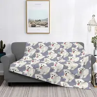 Maru The Maltese Blanket Dog Puppy Pattern Plush Warm Super Soft Flannel Fleece Throw Blanket For Bedding Bedspread Velvet Couch