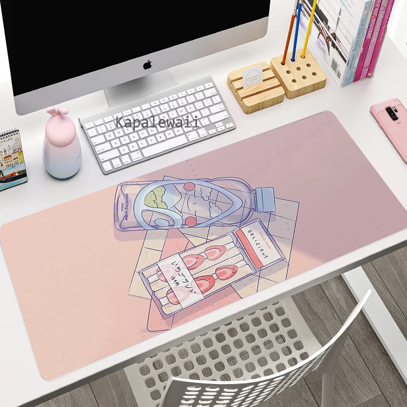 Large Anime Pink Mousepad Gamer Cute Kawaii Gaming Mouse Pad XXL Rubber Otaku Locking Edge Big Fashion Laptop Notebook Desk Mats