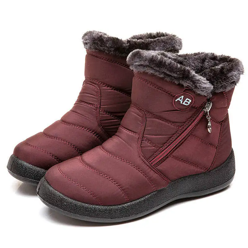 

Winter shoes woman casual lightweight slip-on warm short plush ankle boots for women shoes platform waterproof red snow boots