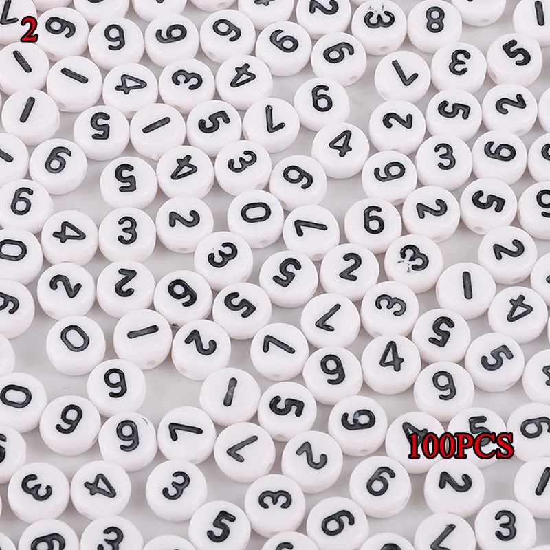 Бусины акриловые с буквами 100 шт. для самостоятельного изготовления ювелирных