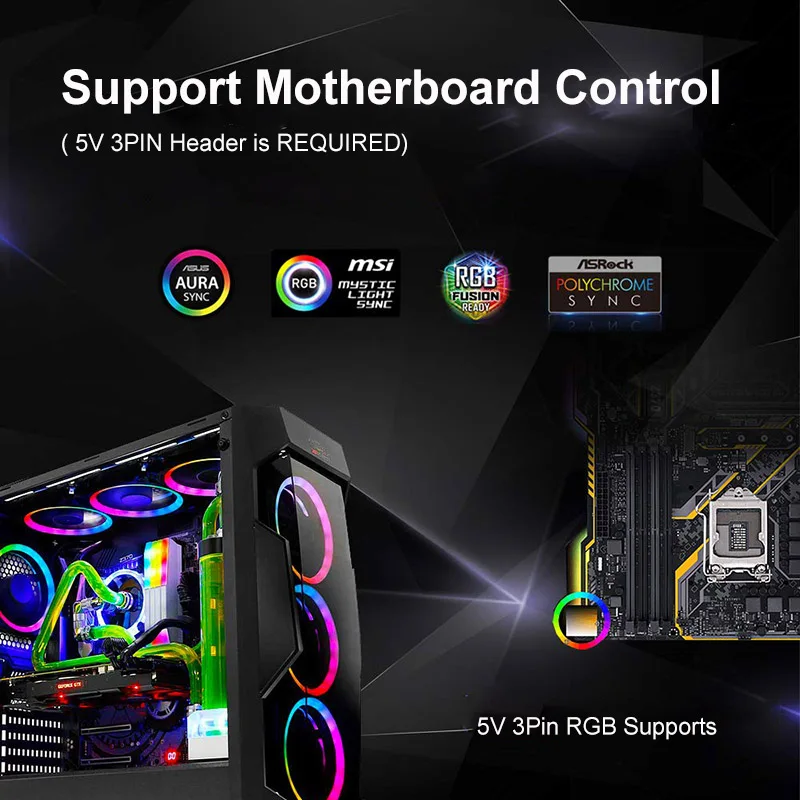 Aigo CS140 3IN1 140 мм вентилятор охлаждения для ПК RGB вентилятор AURA SYNC 5 V/3pin заголовок с ИК-пультом дистанционного тихий вентилятор компьютер чехол Процессор кулер и радиатор