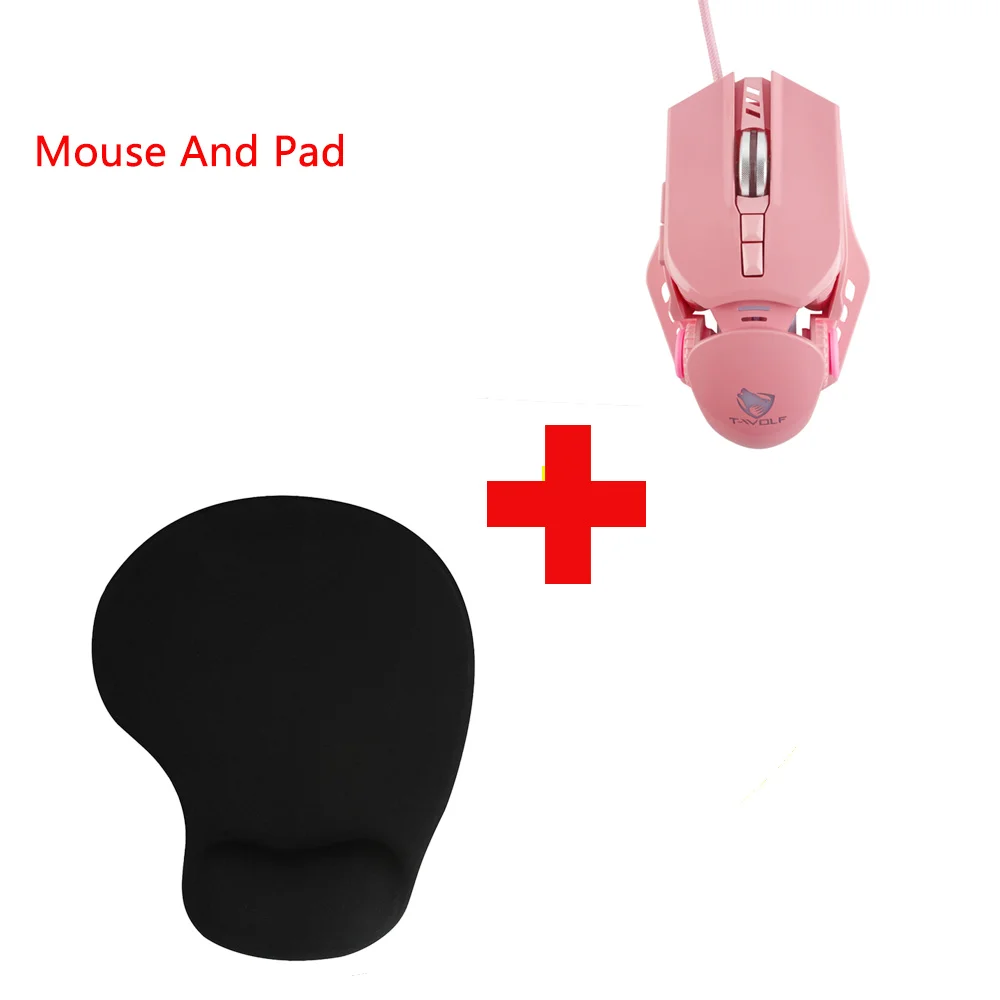 

Gaming Wired Mouse Professional Weighted Design Mause Optical 6400 DPI USB Colored LED Gamer Mice With Mouse Pad For Laptop PC