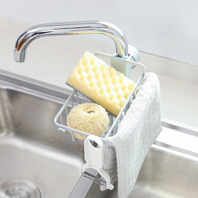 

Drain Rack Holder Storage Organizer Drying Shelf for Kitchen Sink Faucet Sponge Soap Cloth C66