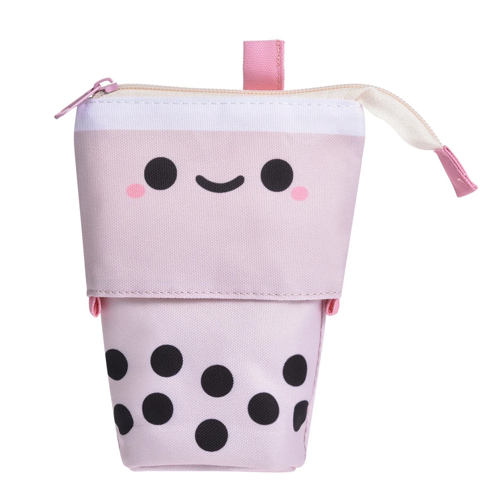 

Cute Boba Cartoon Smiling Student Pencil Case Pen Telescopic Stand Stationery Box Girl Cosmetic Bag Storage Box Gift For Friends